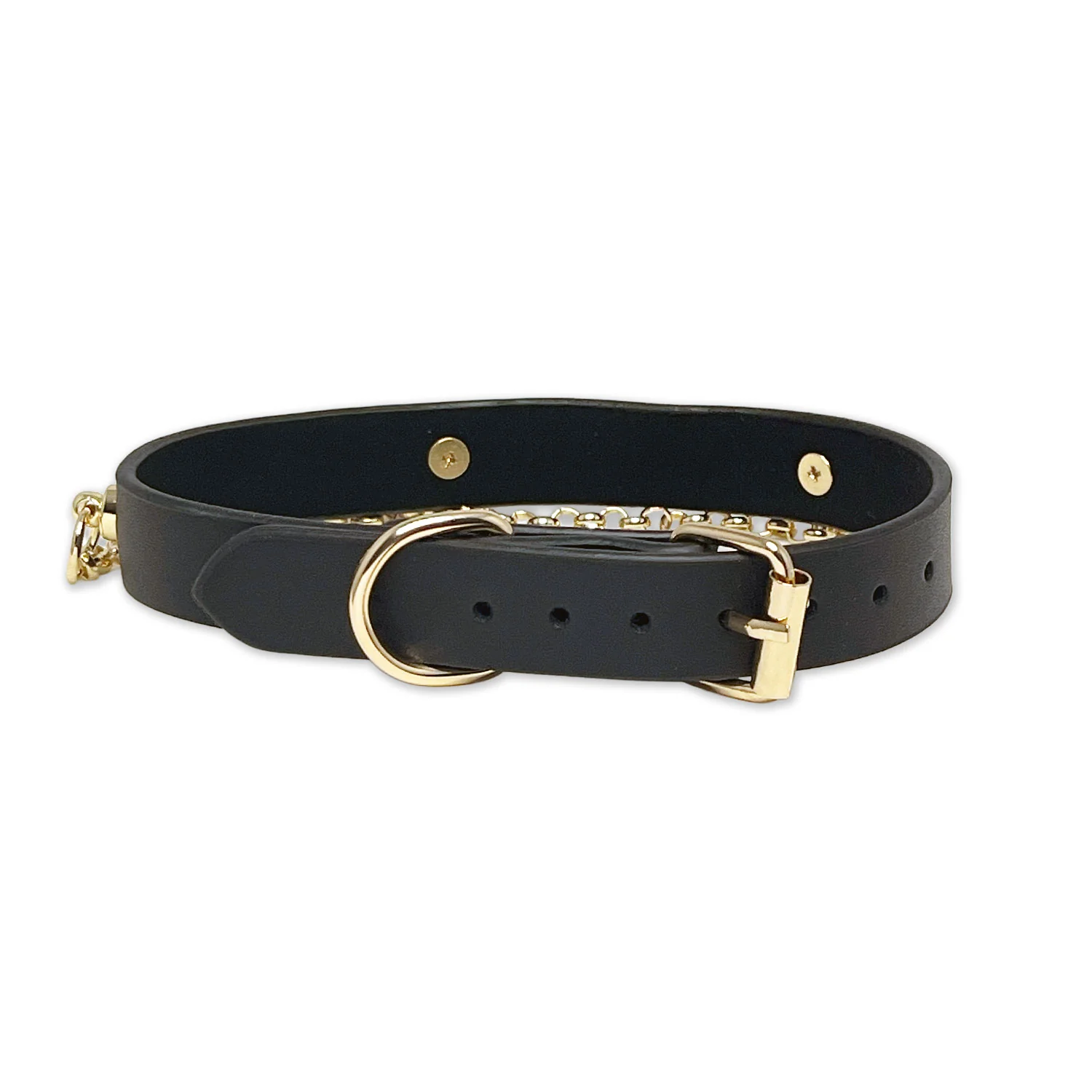 Black Vegan Leather Cross Necklace Collar by Fetish Pleasure Play