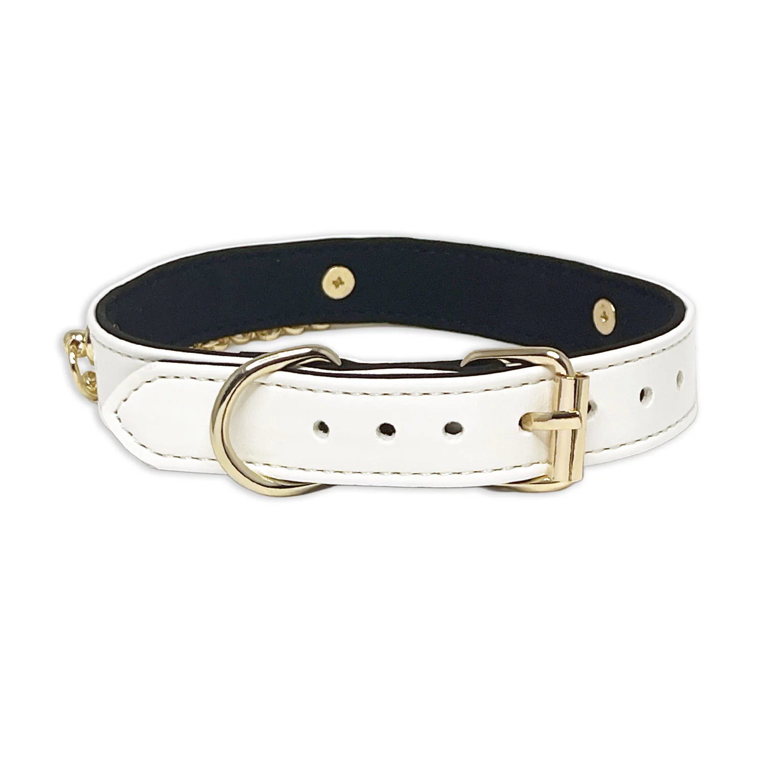 White Gold Cross Necklace Collar by Fetish Pleasure Play