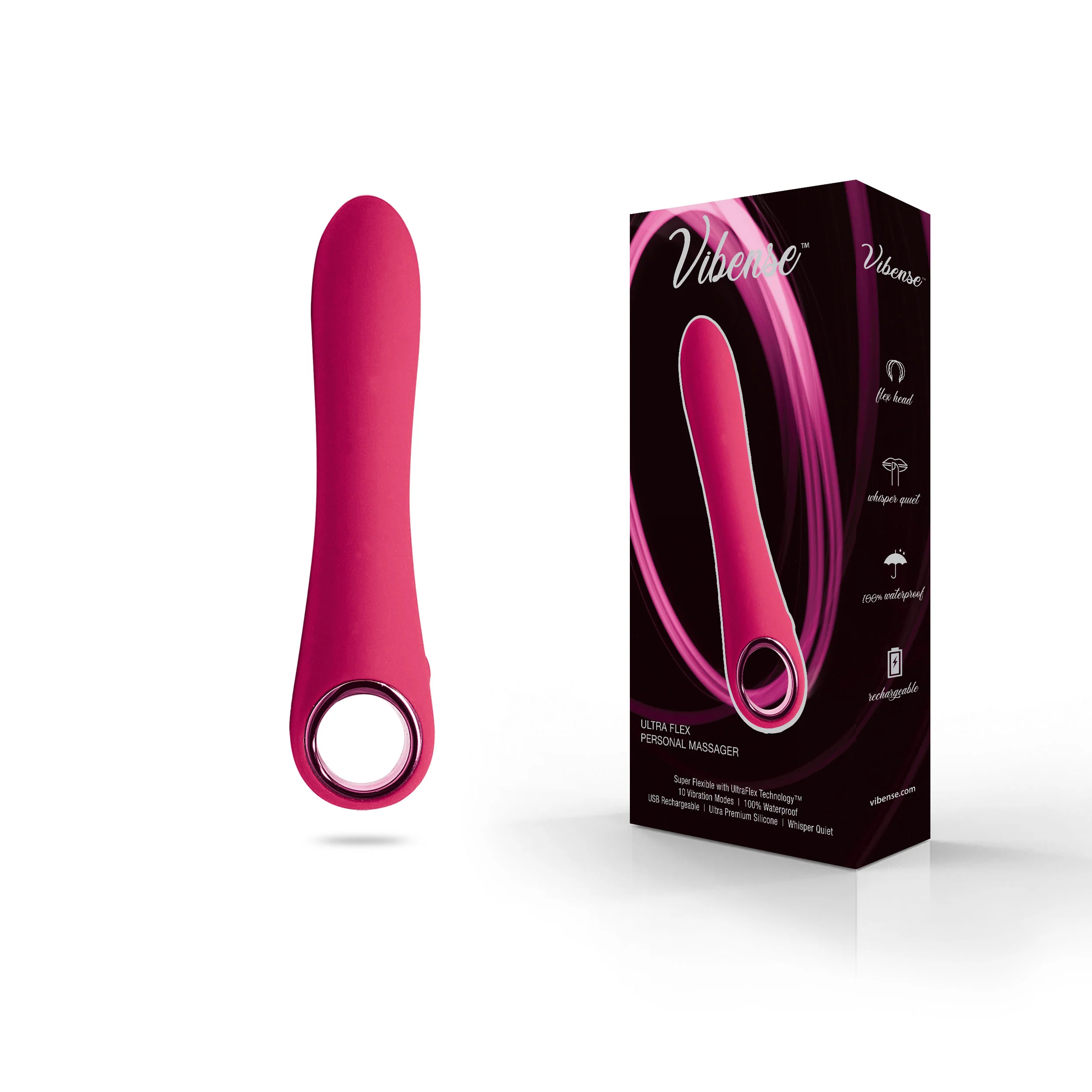 Ultra Flex Personal Massager Vibrator by Vibense in Pink