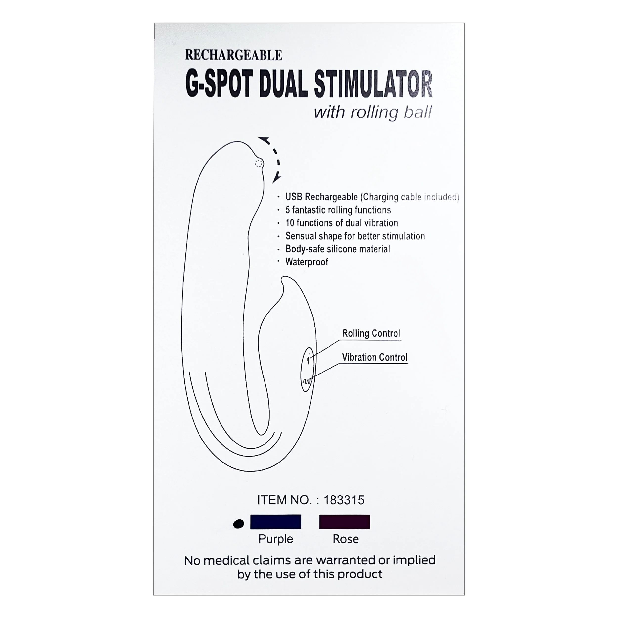Trinity G-Spot Dual Vibrator with Rolling Ball in Purple