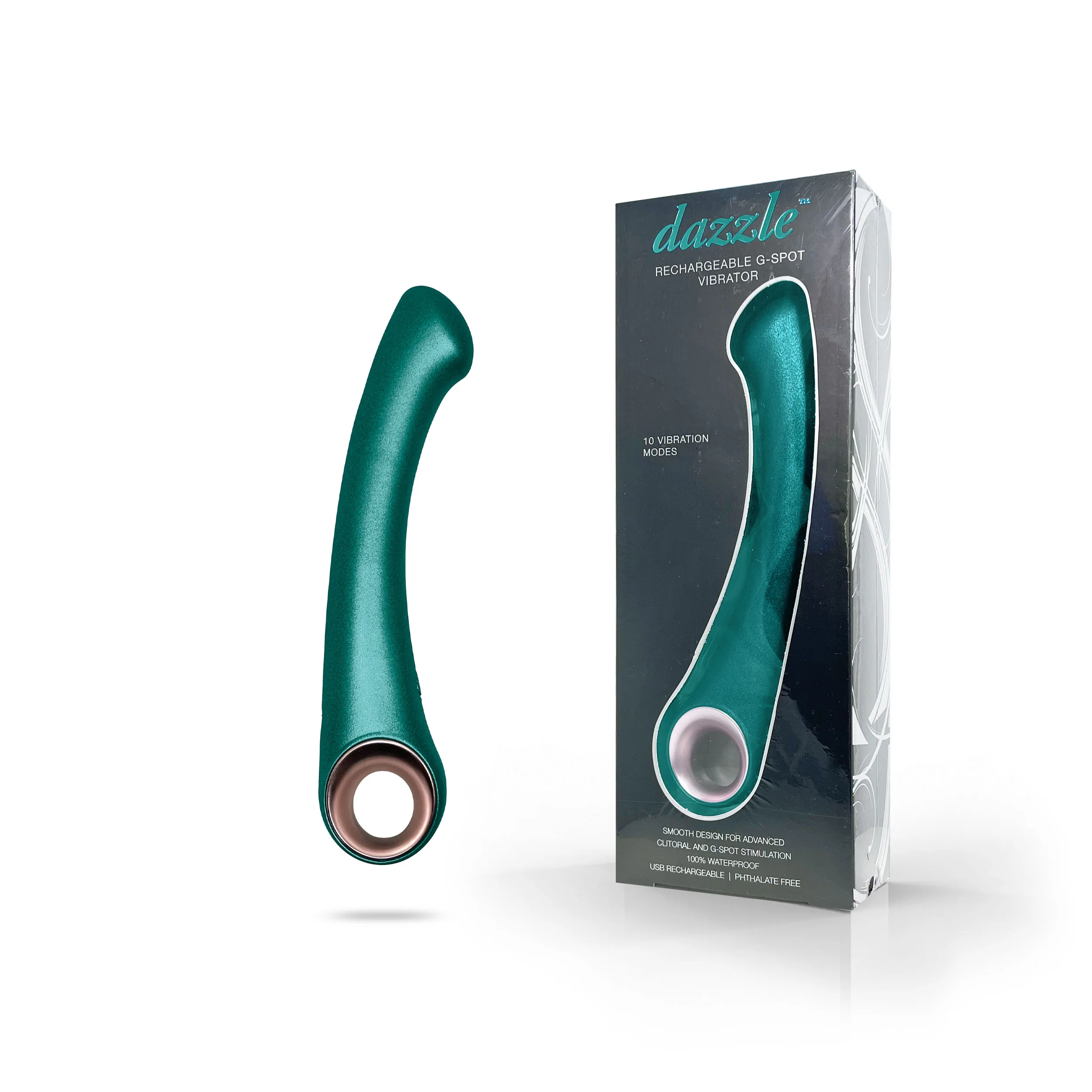 Dazzle Rechargeable G-Spot Wand Vibrator in Green