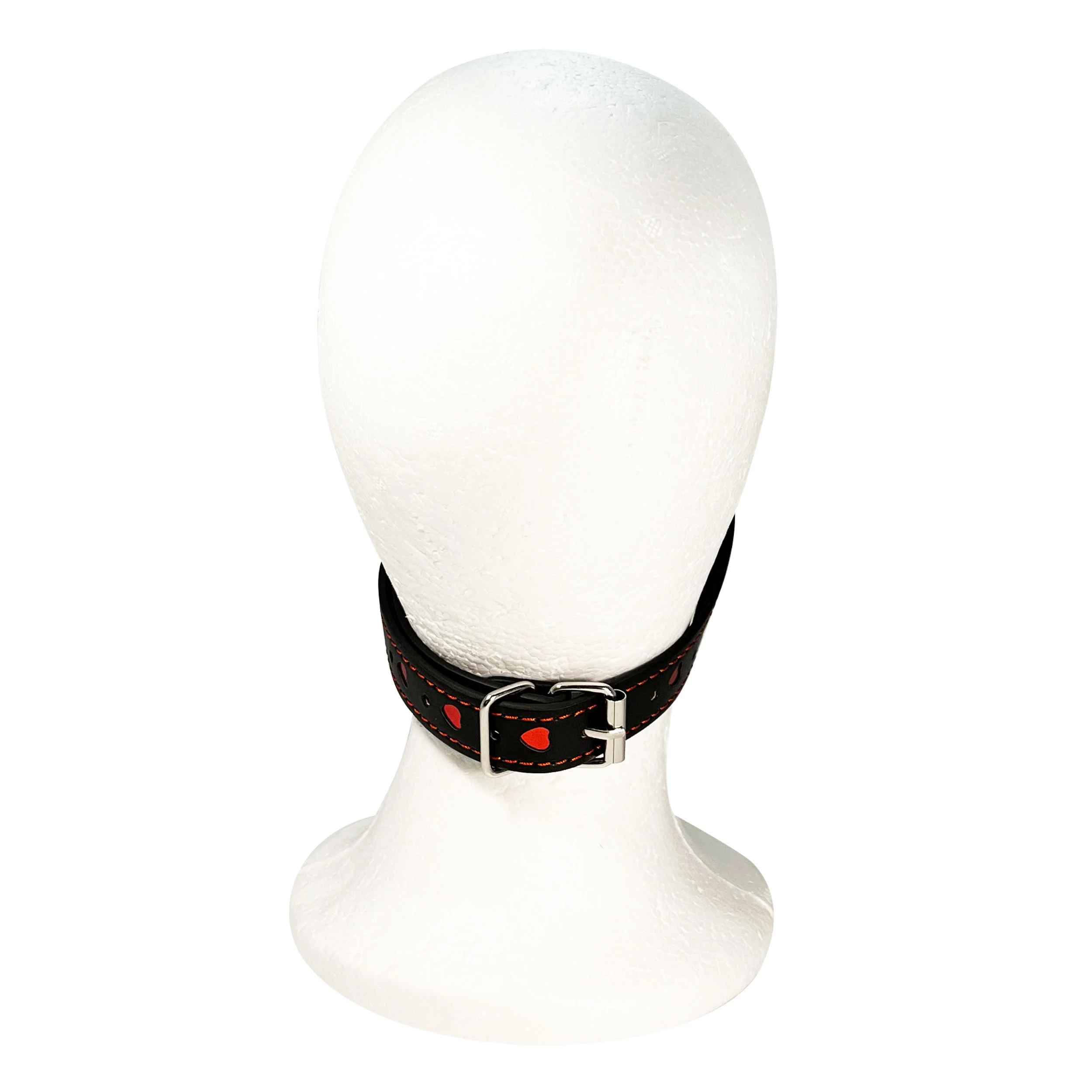 Silicone Heart Mouth Gag by Fetish Pleasure Play in Red and Black