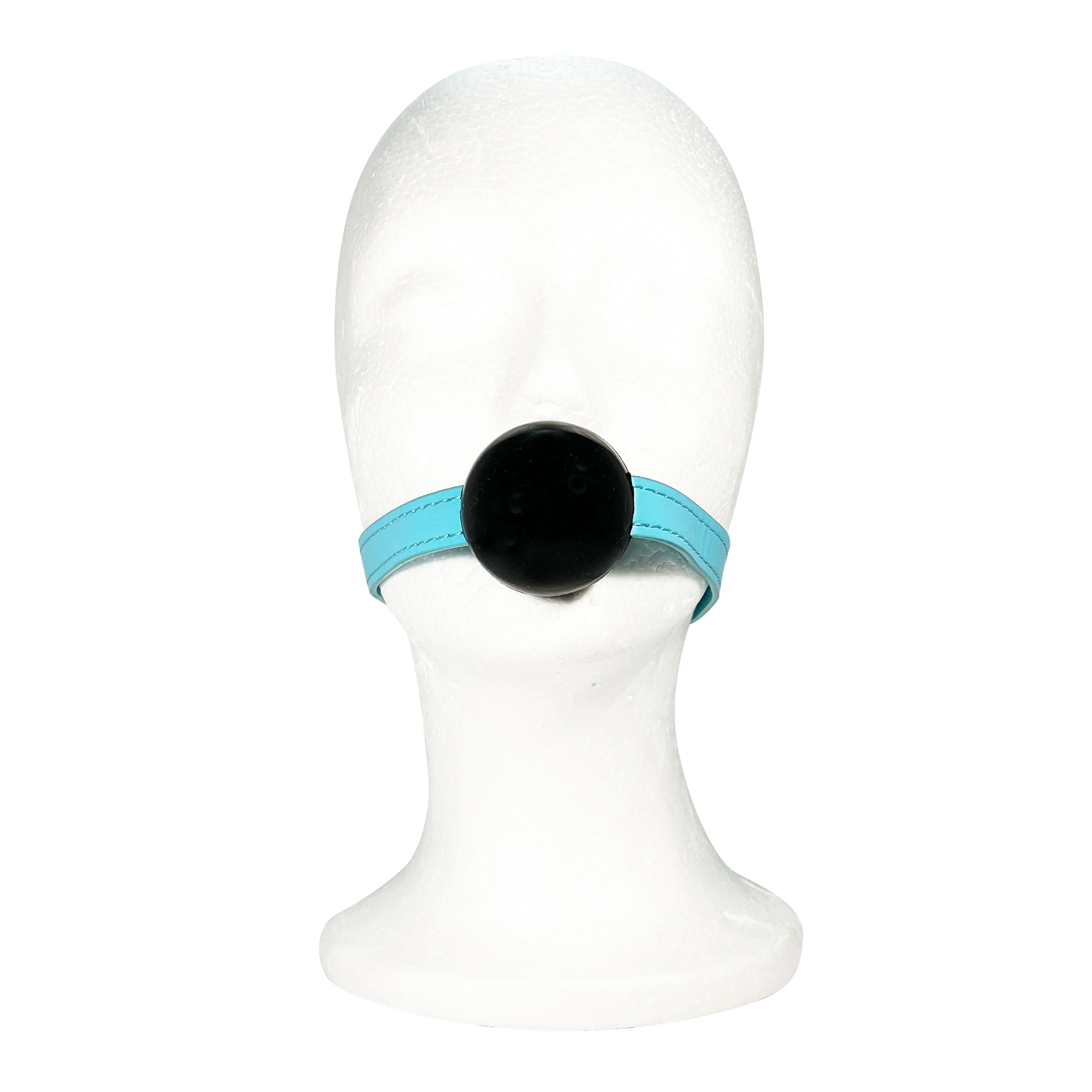 Rubber Ball Gag by Fetish Pleasure Play in Black and Teal