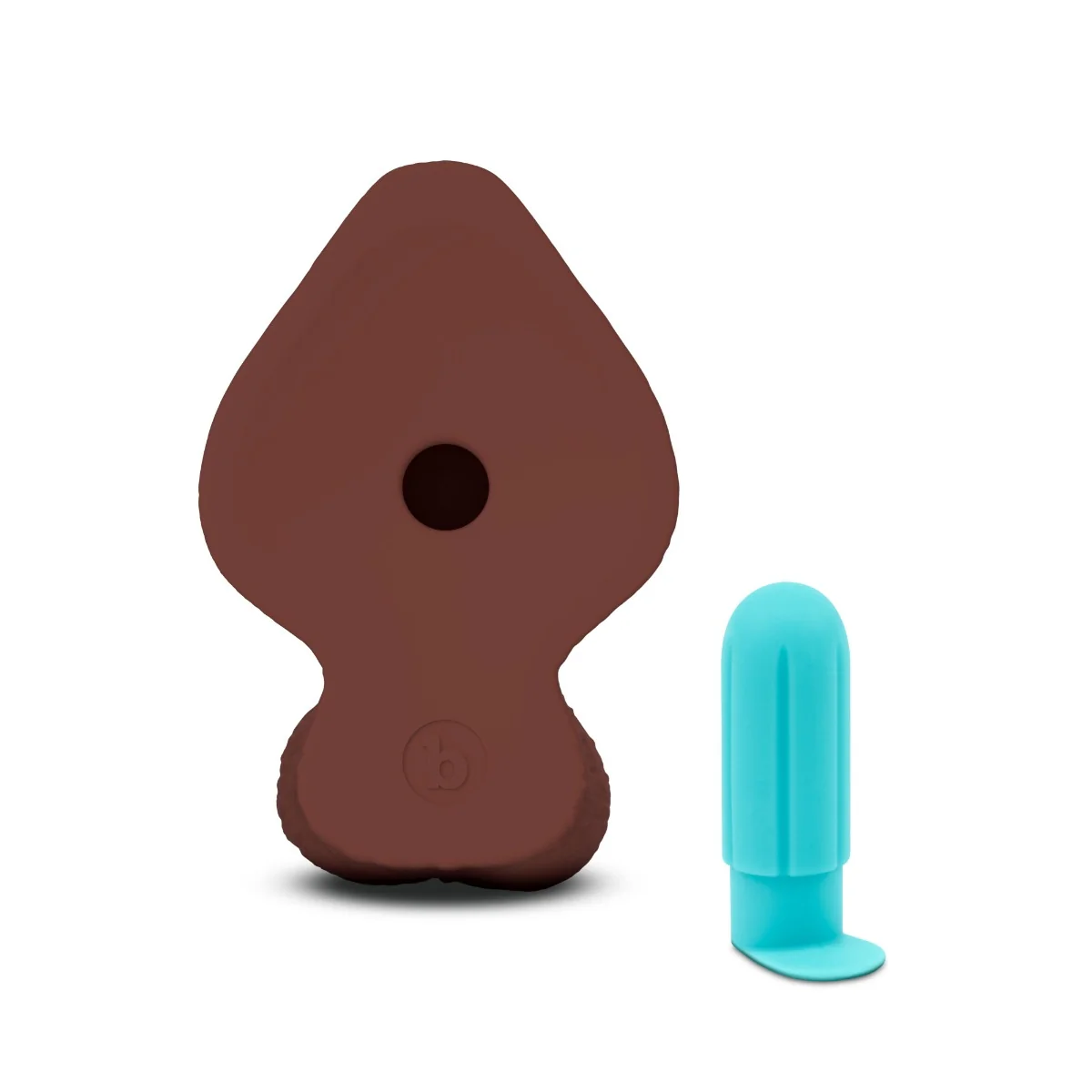 b-Vibe SlipSkin 9" Realistic Silicone Dildo in Girthy Brown