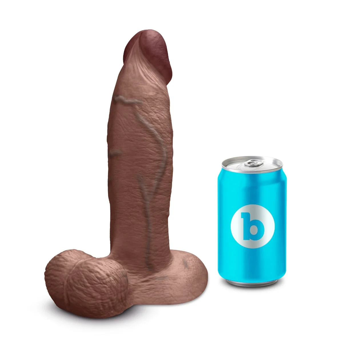 b-Vibe SlipSkin 9" Realistic Silicone Dildo in Girthy Brown