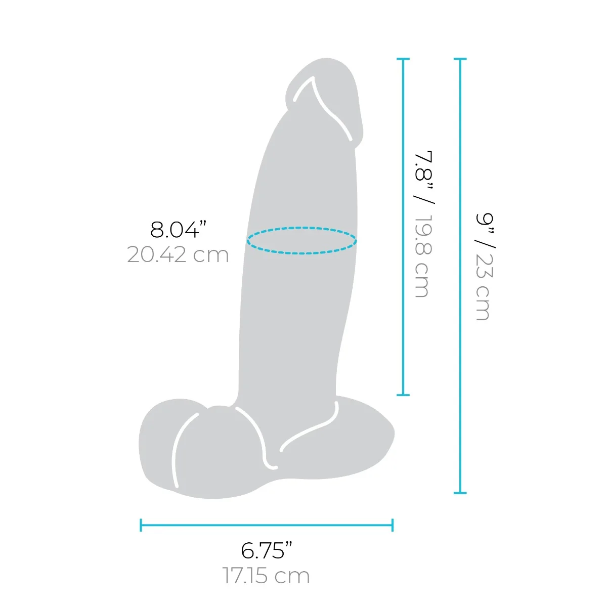 b-Vibe SlipSkin 9" Realistic Silicone Dildo in Girthy Brown