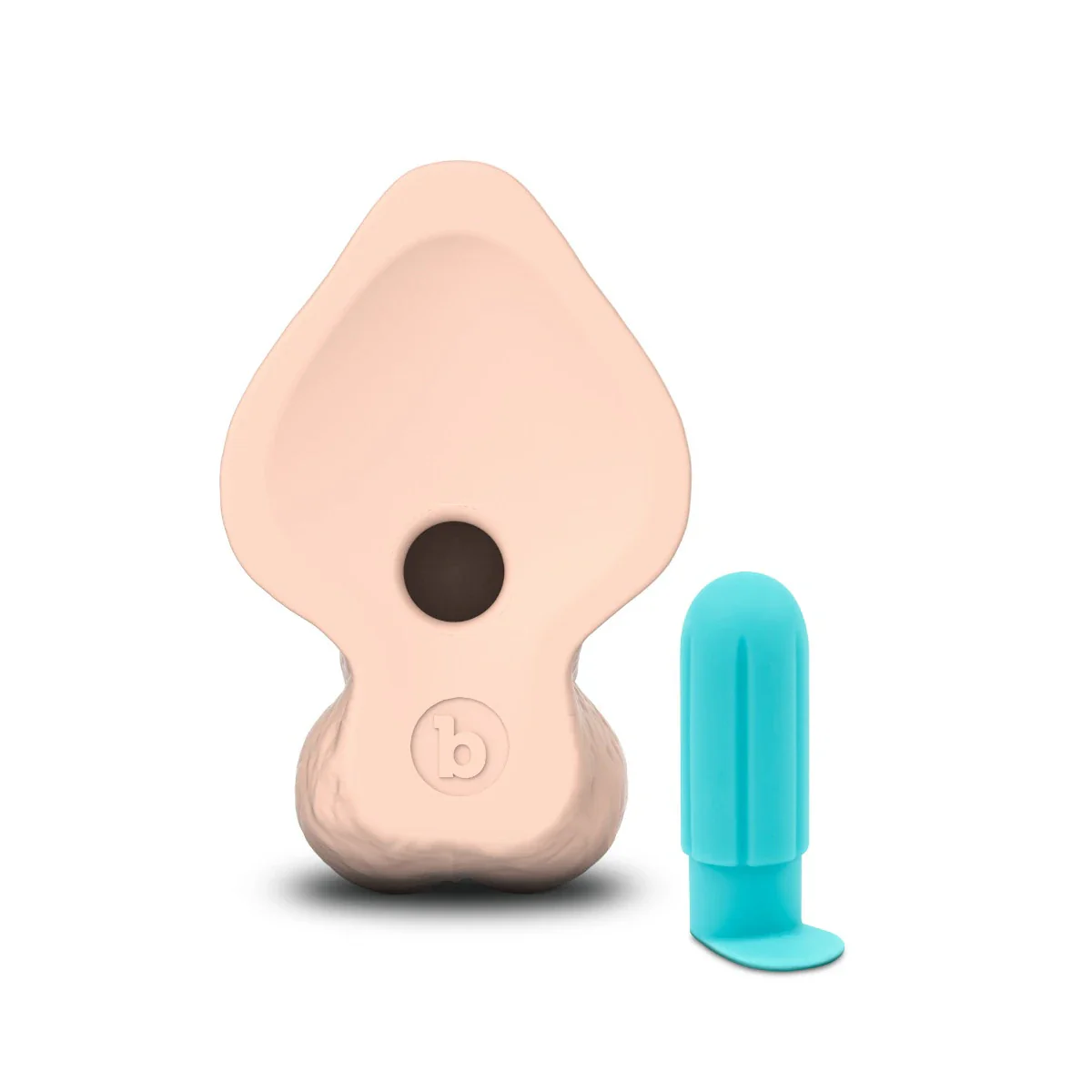 b-Vibe SlipSkin 9" Realistic Silicone Dildo in Curvy Cream