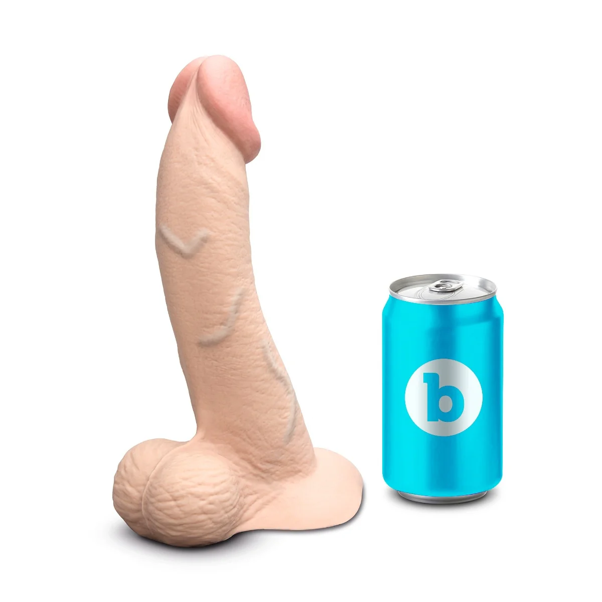 b-Vibe SlipSkin 9" Realistic Silicone Dildo in Curvy Cream