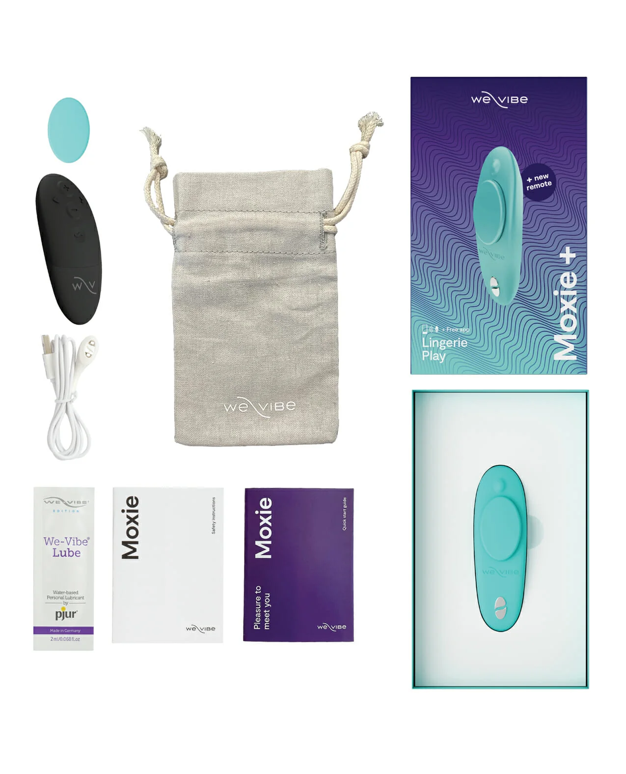 We-Vibe Moxie+ Panty Vibrator - Aqua