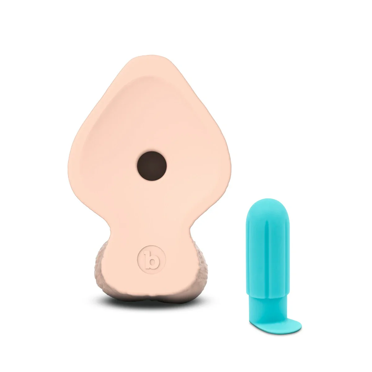 b-Vibe SlipSkin 9" Realistic Silicone Dildo in Girthy Cream