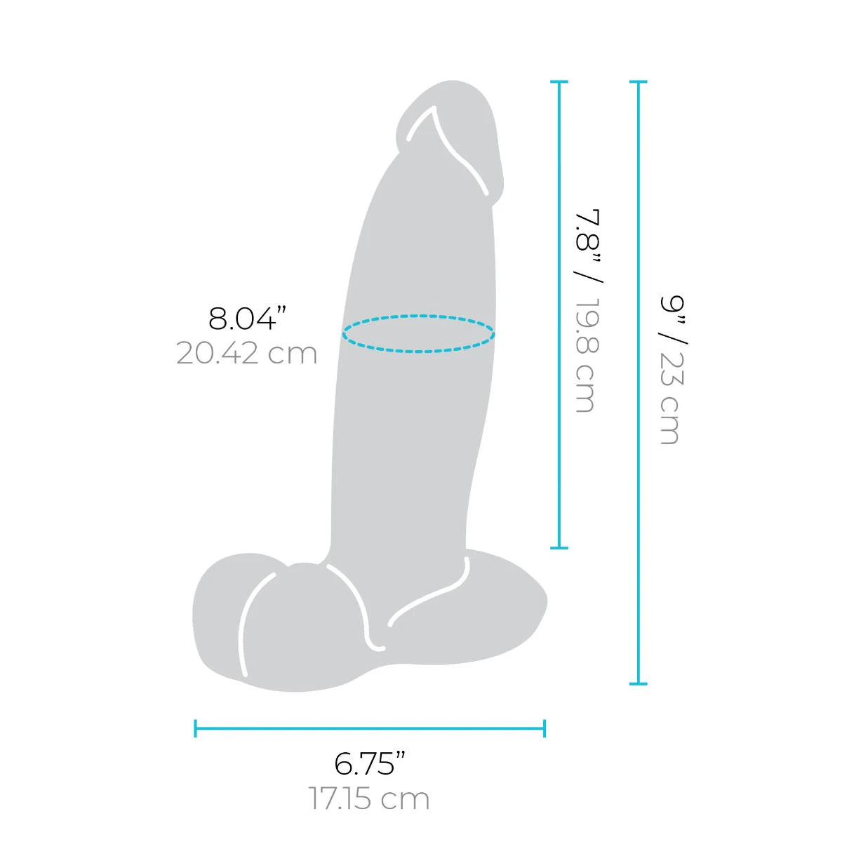 b-Vibe SlipSkin 9" Realistic Silicone Dildo in Girthy Cream