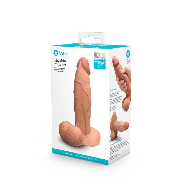 33-b-vibe-slipskin-7-silicone-girthy-dildo-in-mocha-6.webp b-Vibe SlipSkin 7" Silicone Girthy Dildo in Mocha