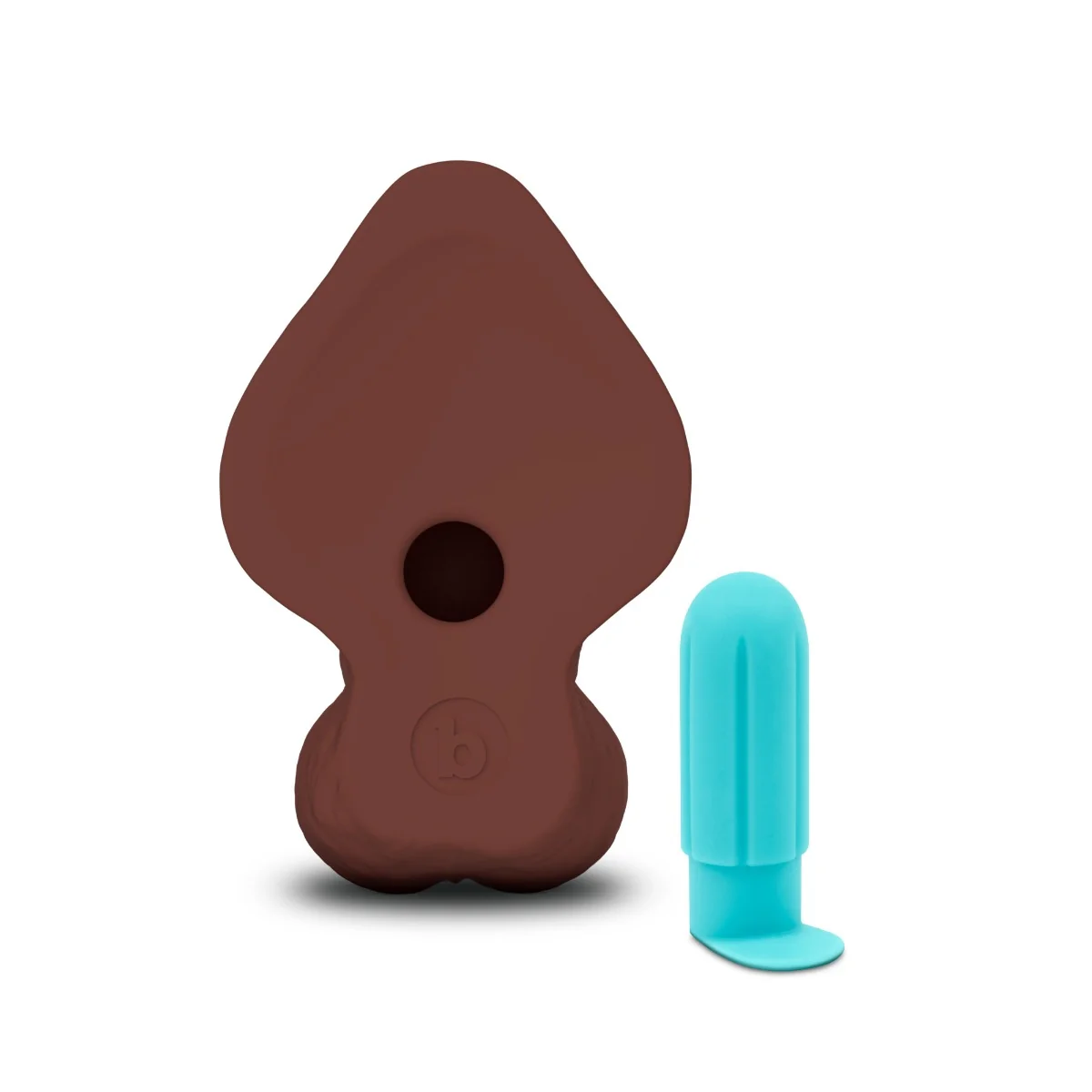 b-Vibe SlipSkin 9" Realistic Silicone Dildo in Curvy Brown