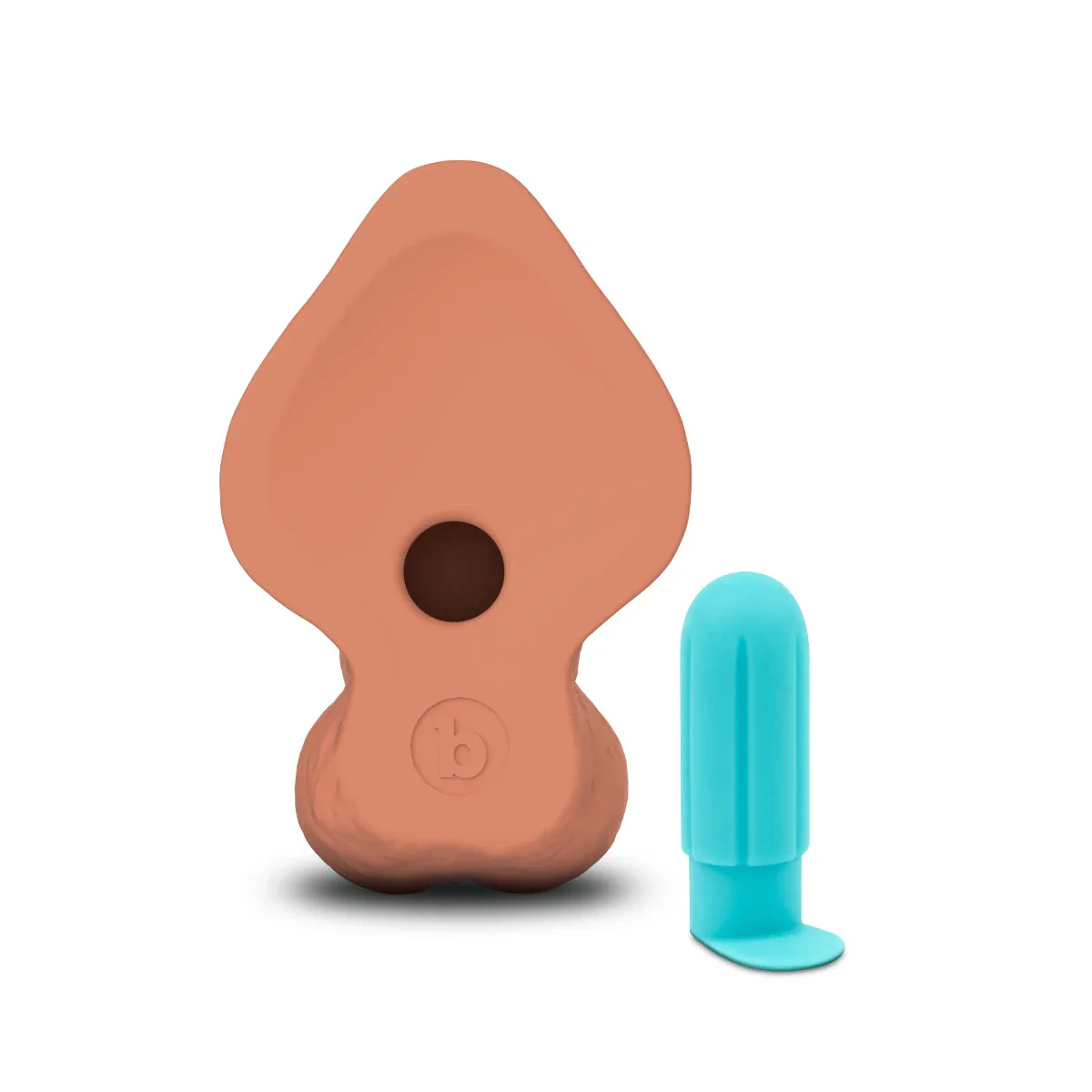 b-Vibe SlipSkin 9" Realistic Silicone Dildo in Curvy Mocha