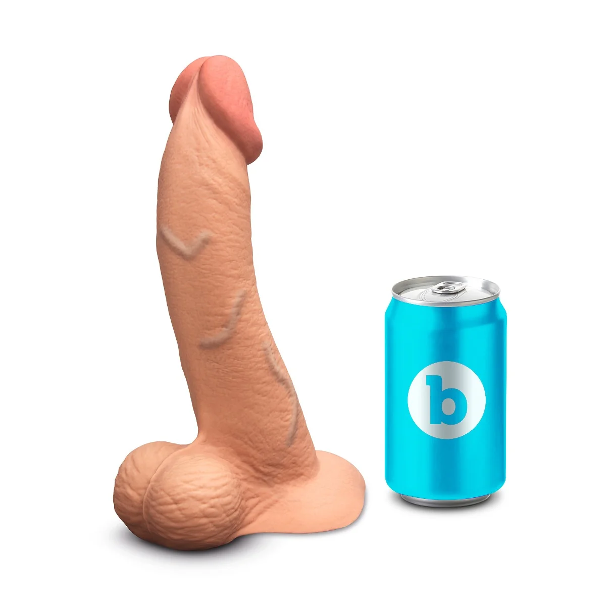 b-Vibe SlipSkin 9" Realistic Silicone Dildo in Curvy Mocha