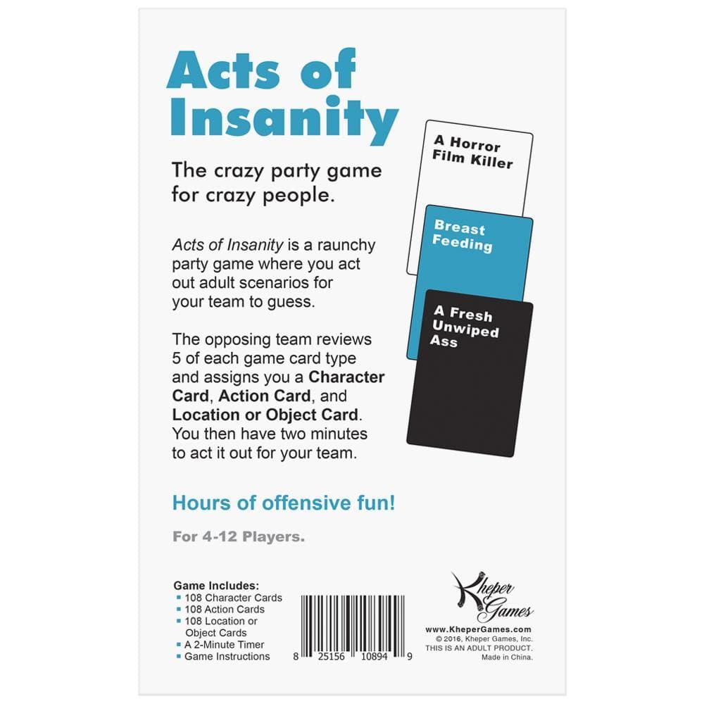 Acts of Insanity Party Game