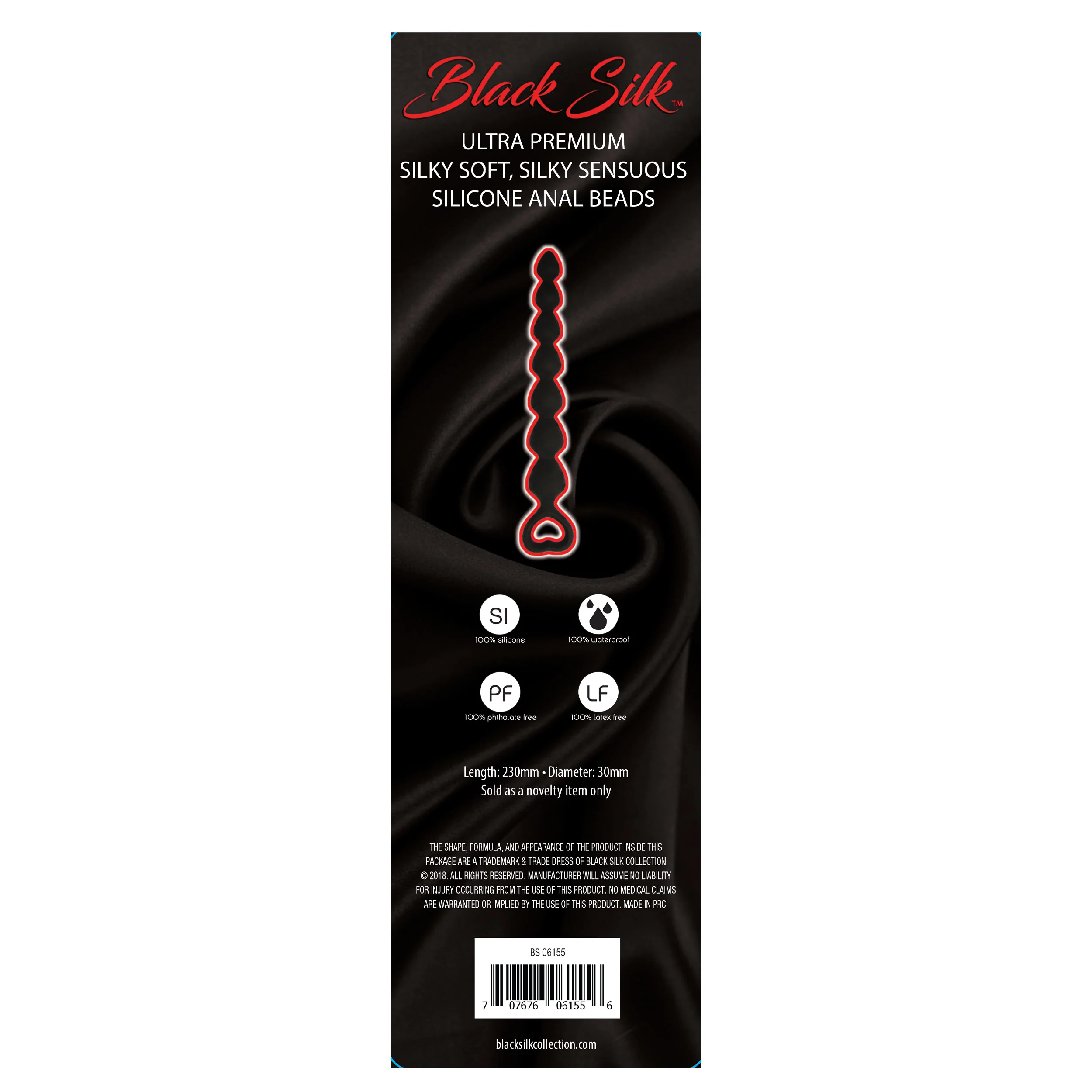Black Silk Medium Anal Beads