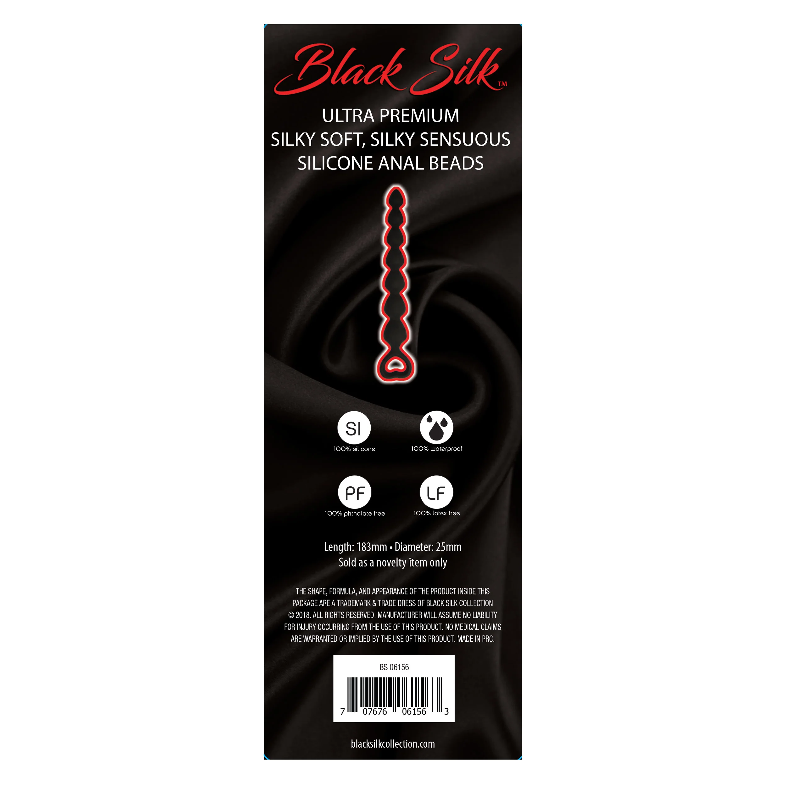 Black Silk Small Anal Beads