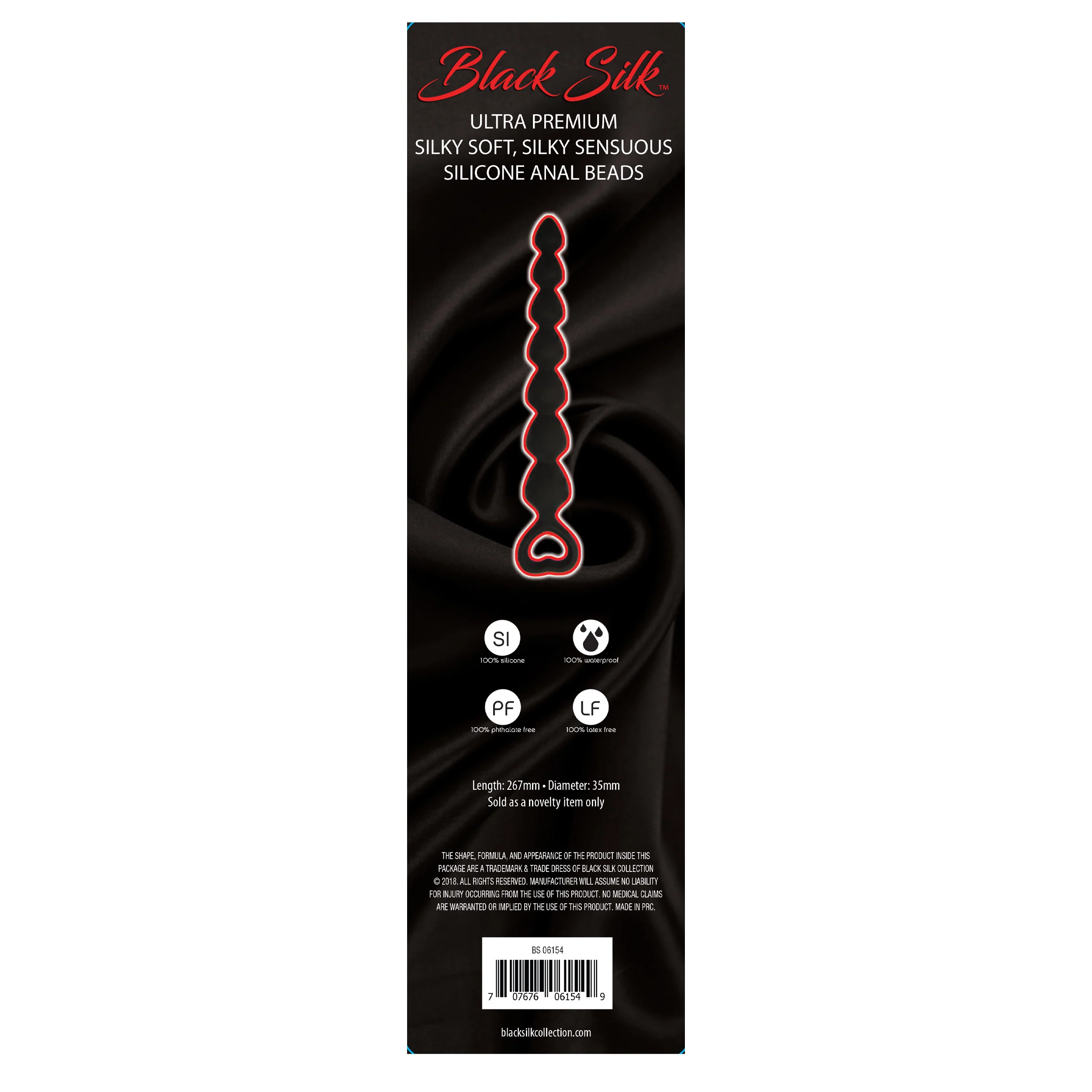 Black Silk Large Anal Beads