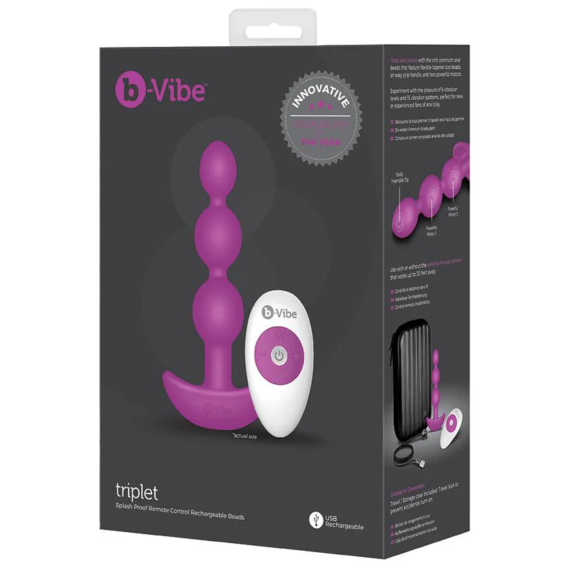 b-Vibe Triplet Anal Beads - Fuchsia