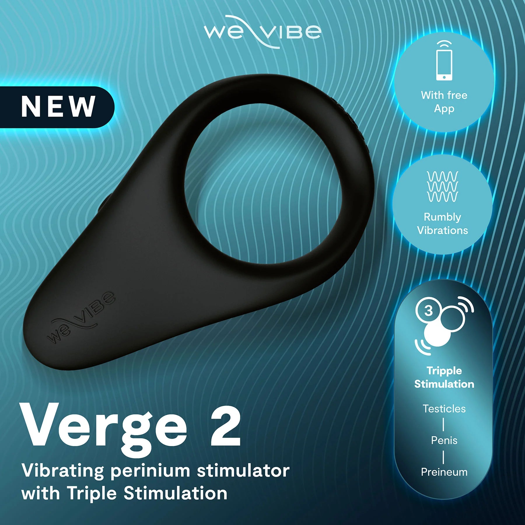 We-Vibe Verge 2 Vibrating Silicone Cock Ring