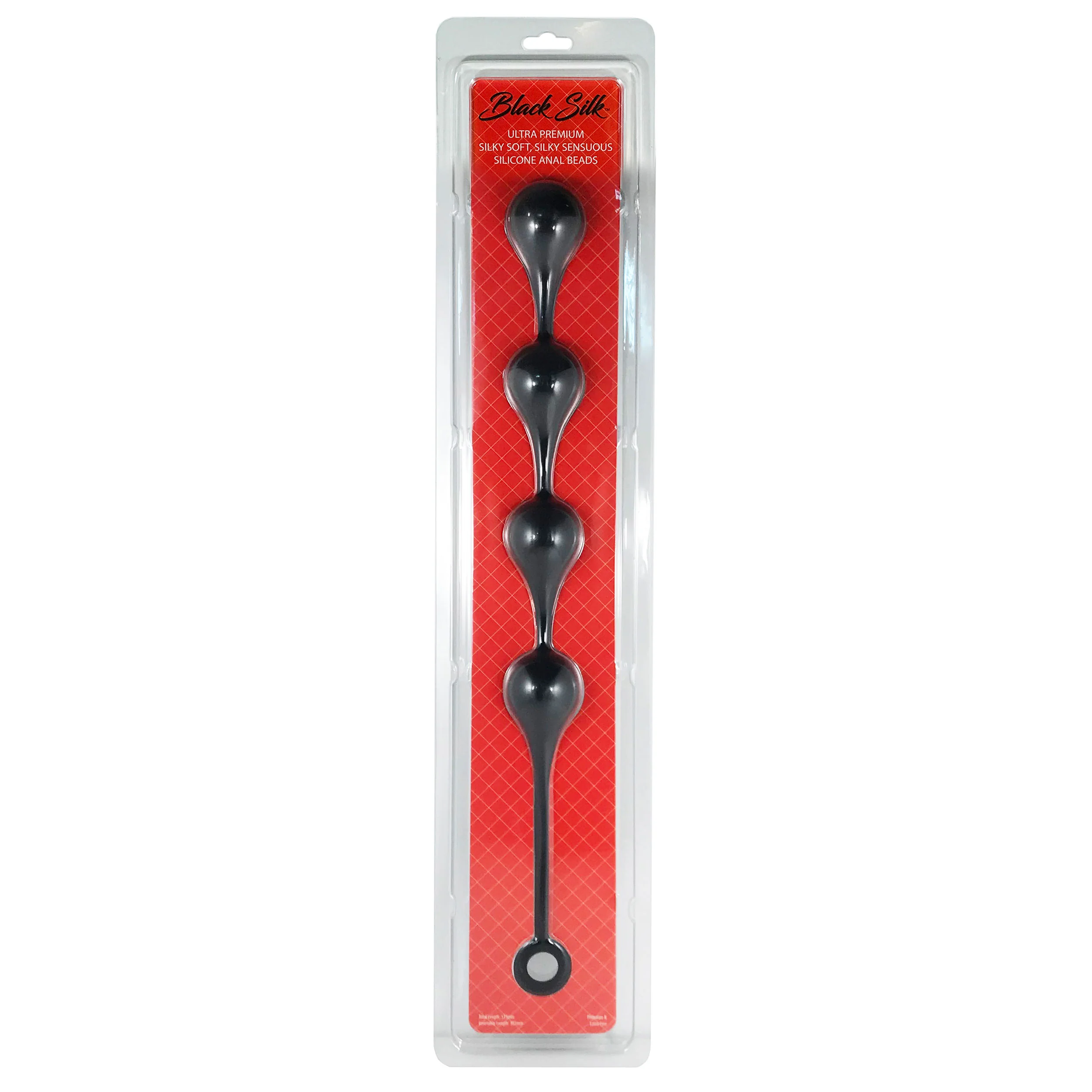 Black Silk XL 4 Teardrop Anal Beads