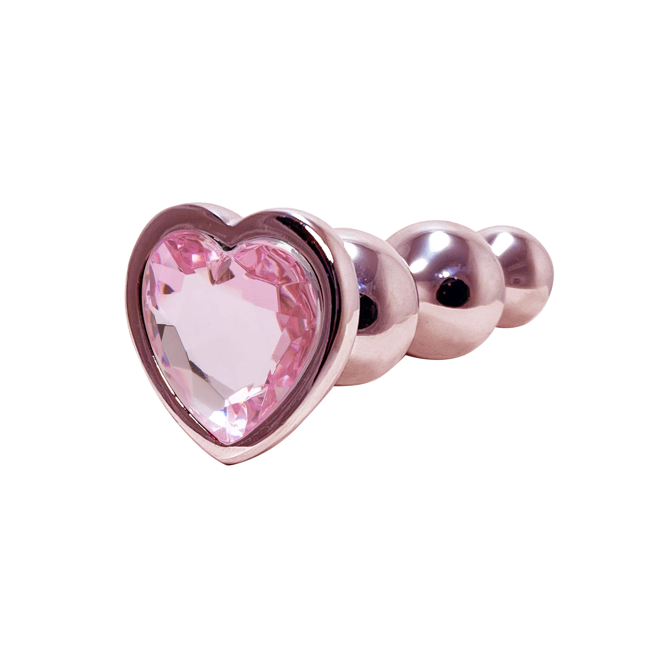 Rose Gold Jeweled Beaded Small Butt Plug by Fetish Pleasure Play in Pink