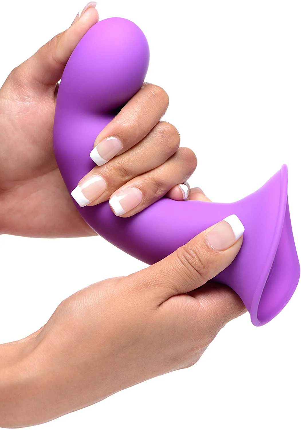 Squeezable Wavy Dildo - Purple