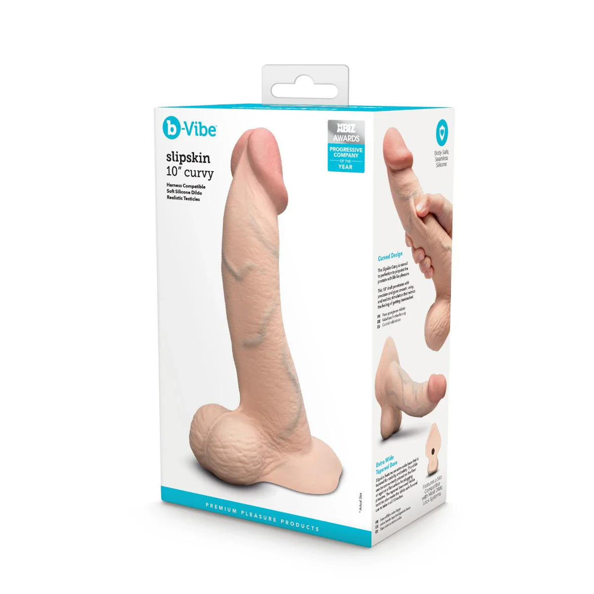 610-b-vibe-slipskin-10-realistic-silicone-dildo-in-curvy-cream-3.webp b-Vibe SlipSkin 10" Realistic Silicone Dildo in Curvy Cream