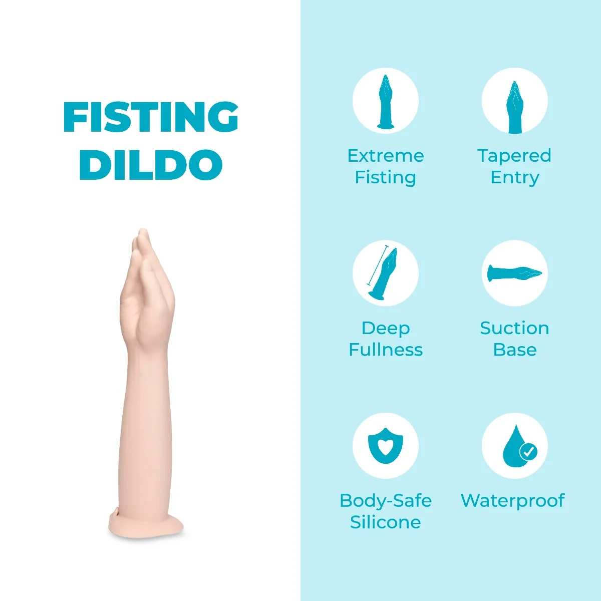 b-Vibe 16.5 Inch Silicone Hand Fisting Dildo with Suction Base