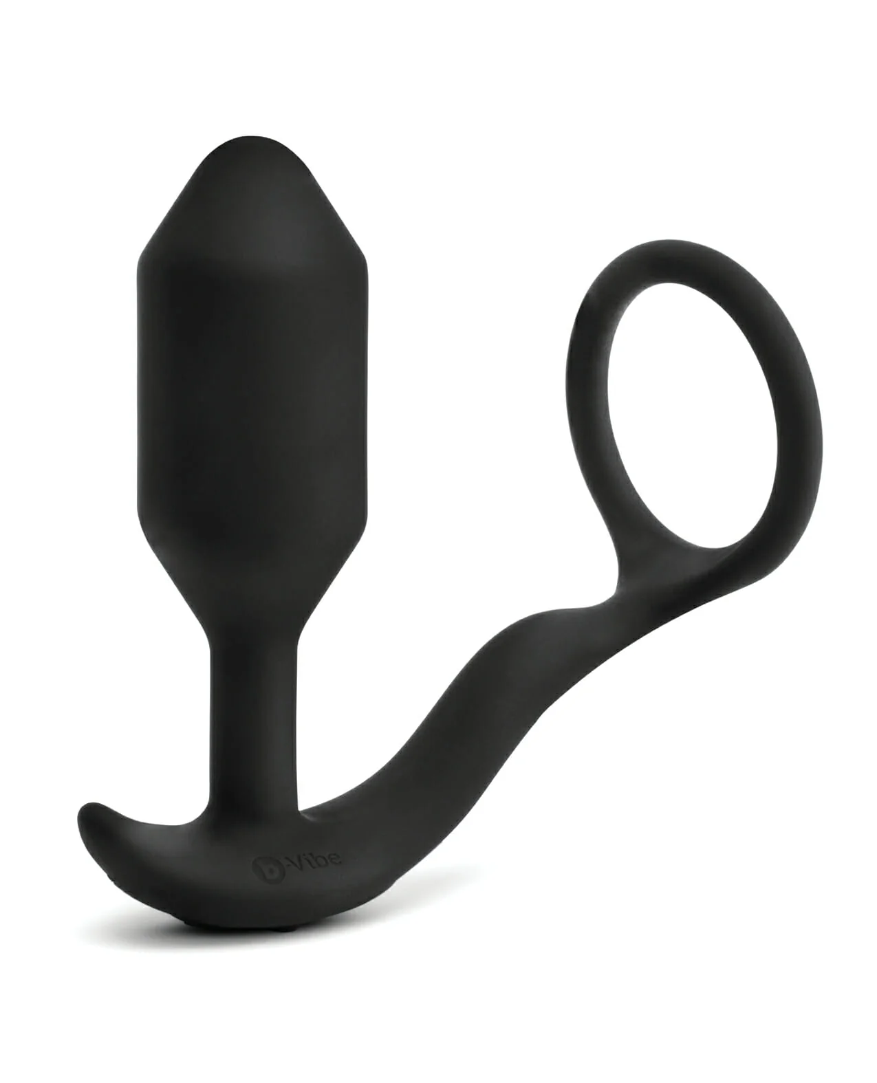 b-Vibe Snug & Tug Weighted Silicone Plug & Penis Ring - Medium