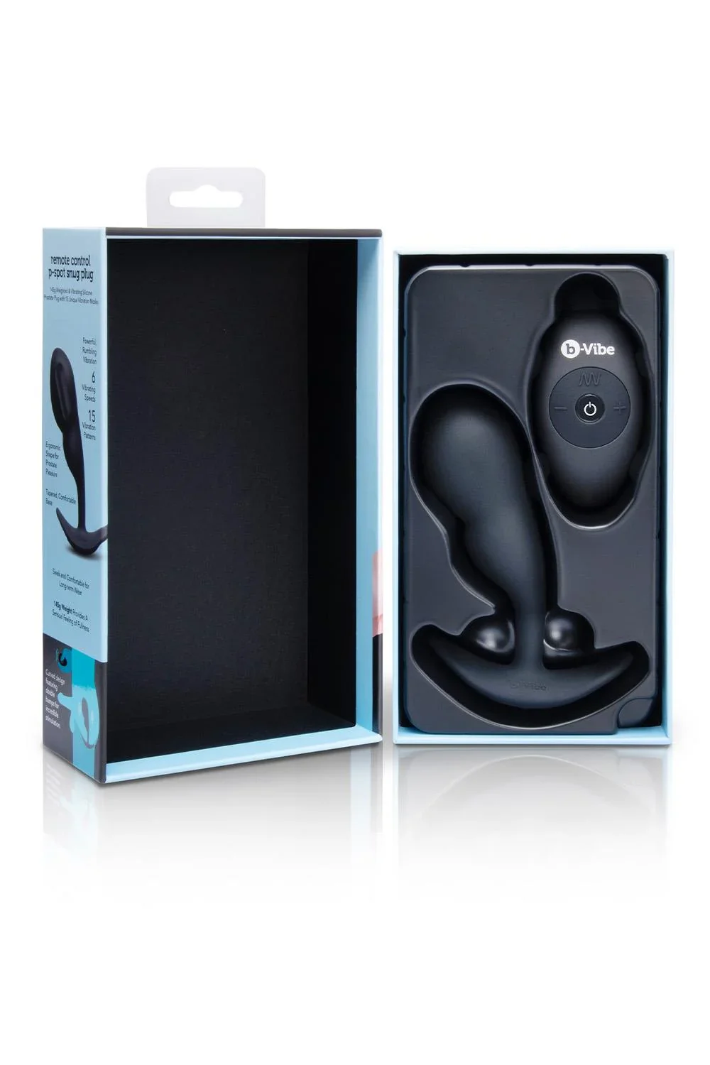 b-Vibe Remote Control P-Spot Snug Plug in Black