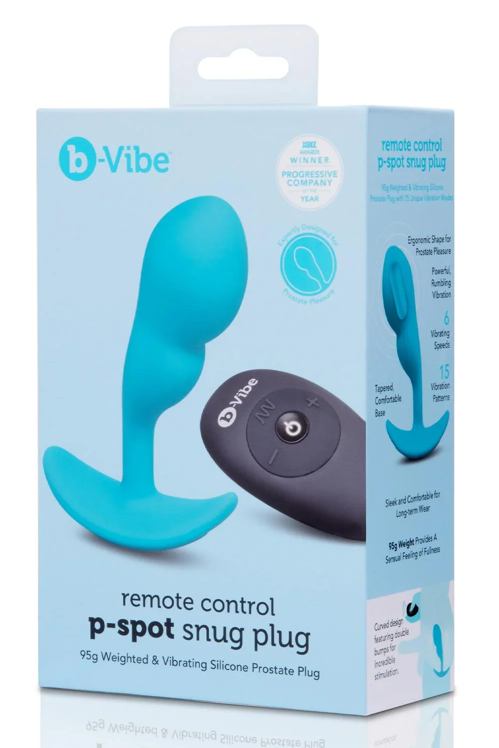 b-Vibe Remote Control P-Spot Snug Plug in Blue