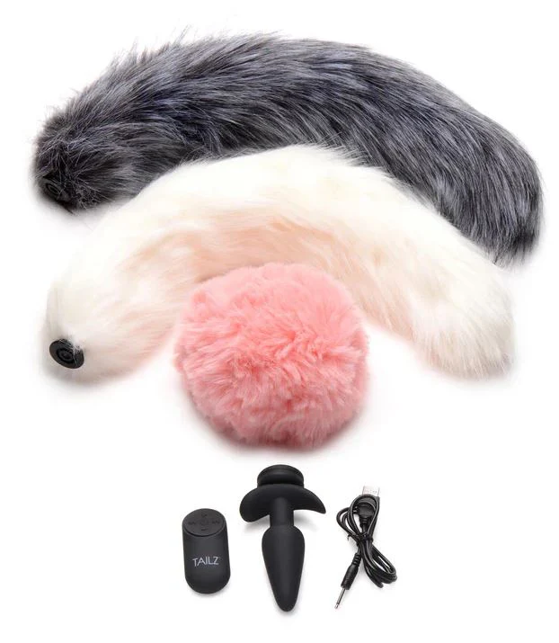 Tailz Vibrating Anal Plug & 3 Tails With Remote Control