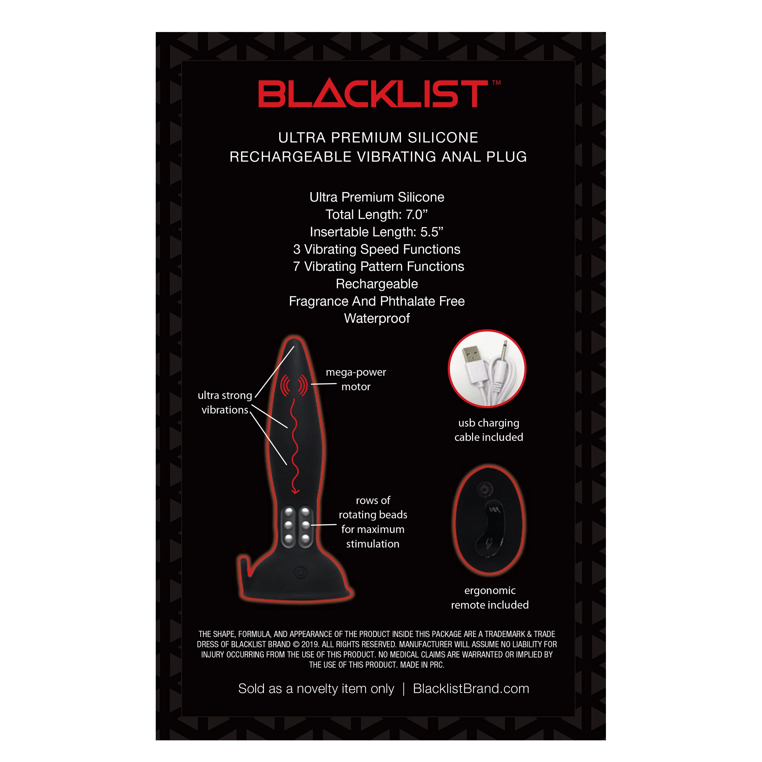 Blacklist Anal Plug RC