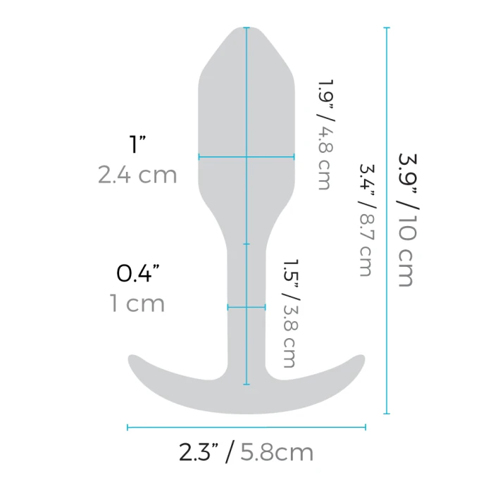b-Vibe Snug Plug 1 Weighted and Vibrating Silicone Butt Plug - Orange