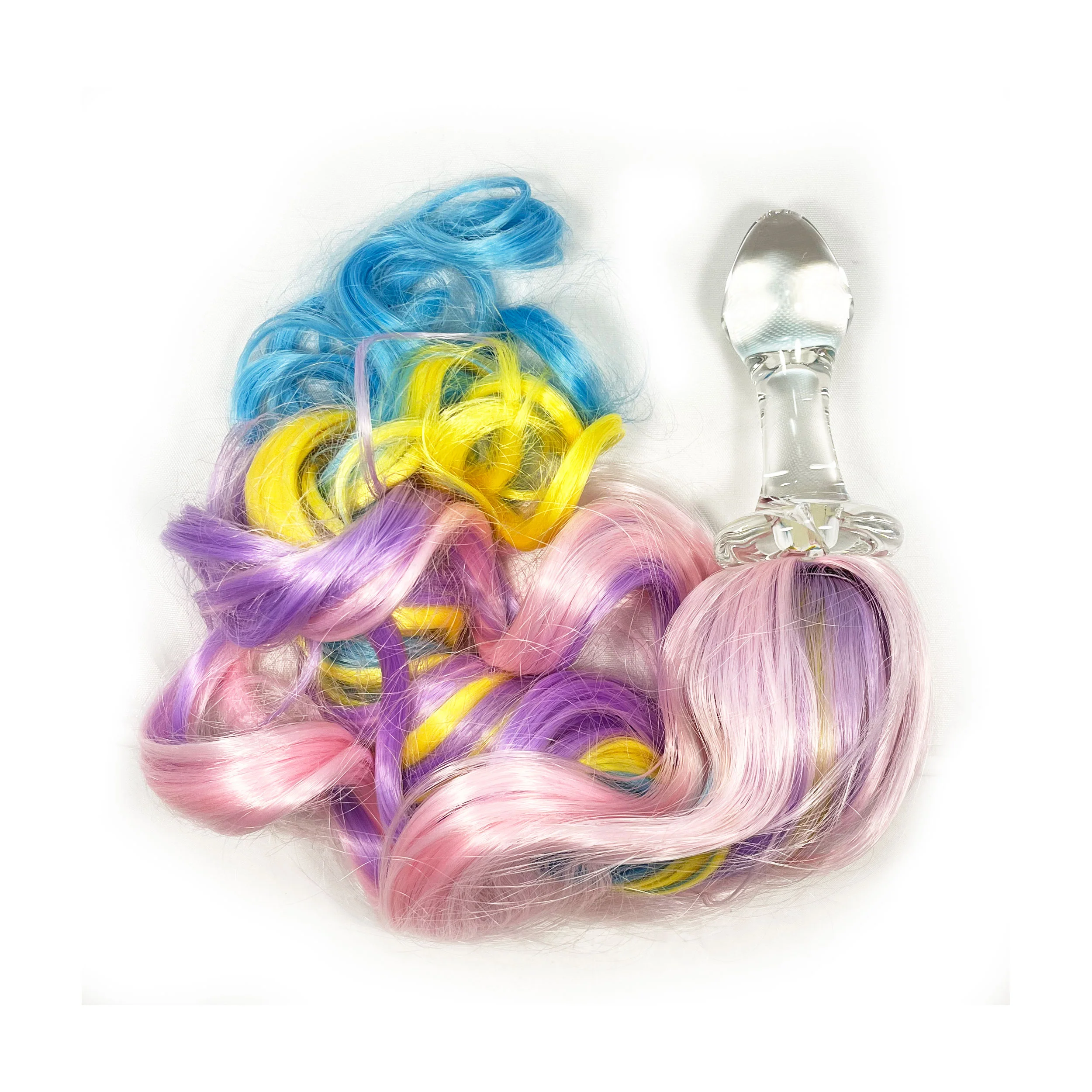THE PINK RAIN UNICORN TAIL WITH GLASS ANAL PLUG