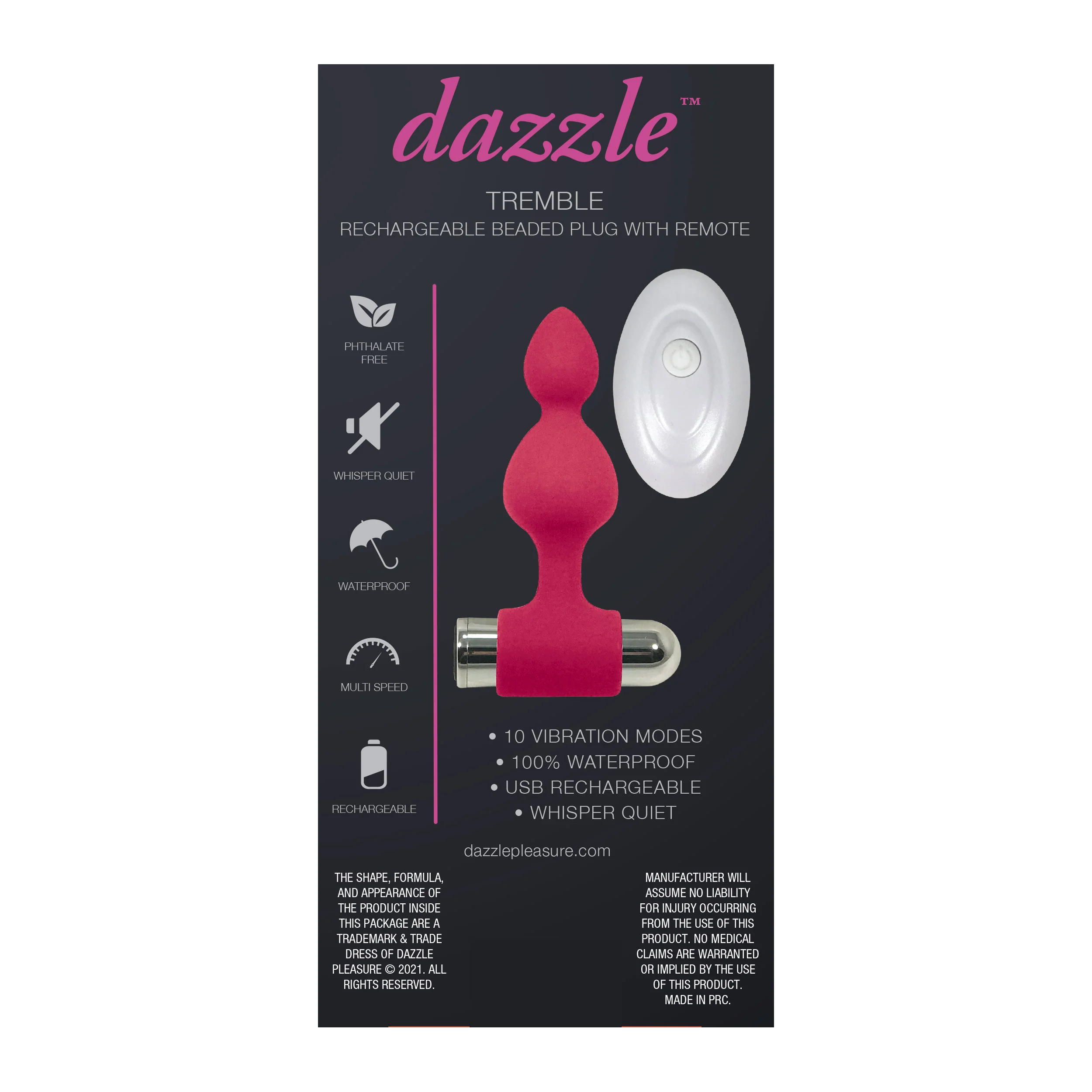 Dazzle Tremble Pink Butt Plug