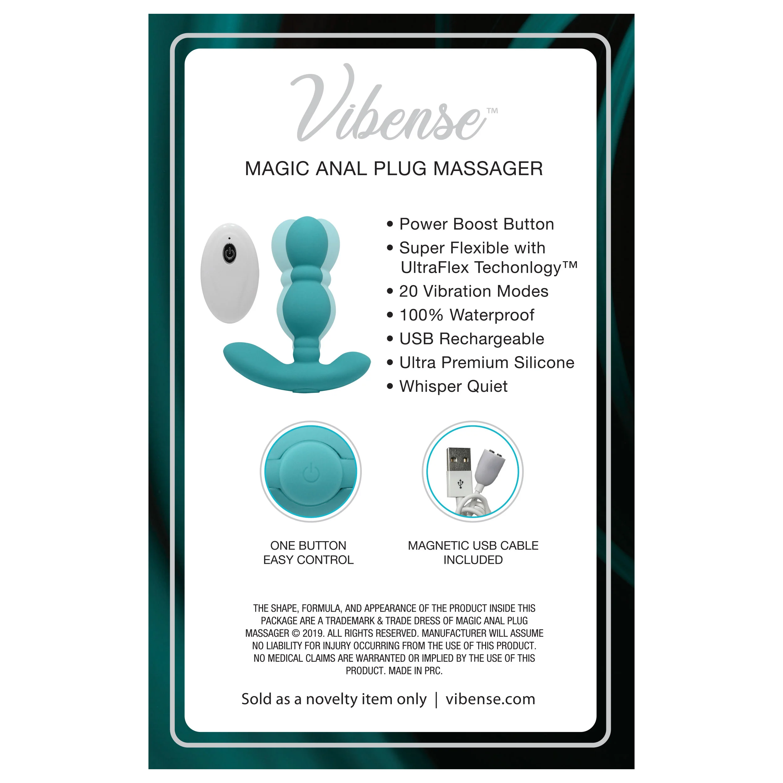 824-vibense-magic-remote-short-plug-teal-2.webp Vibense Magic Remote Short Plug - Teal