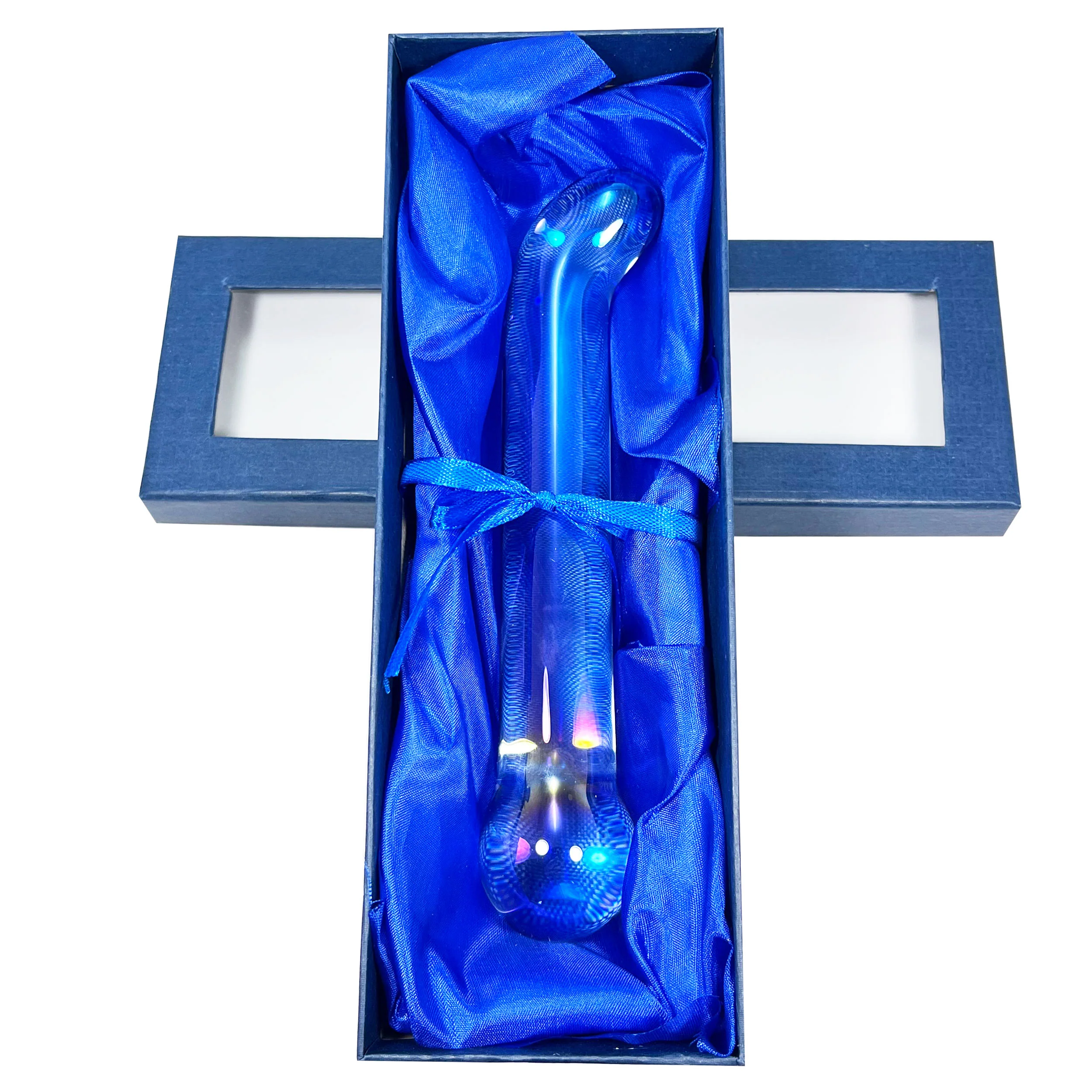 Bulb-Tipped Anal Probe by Glass Pleasure Play in Blue