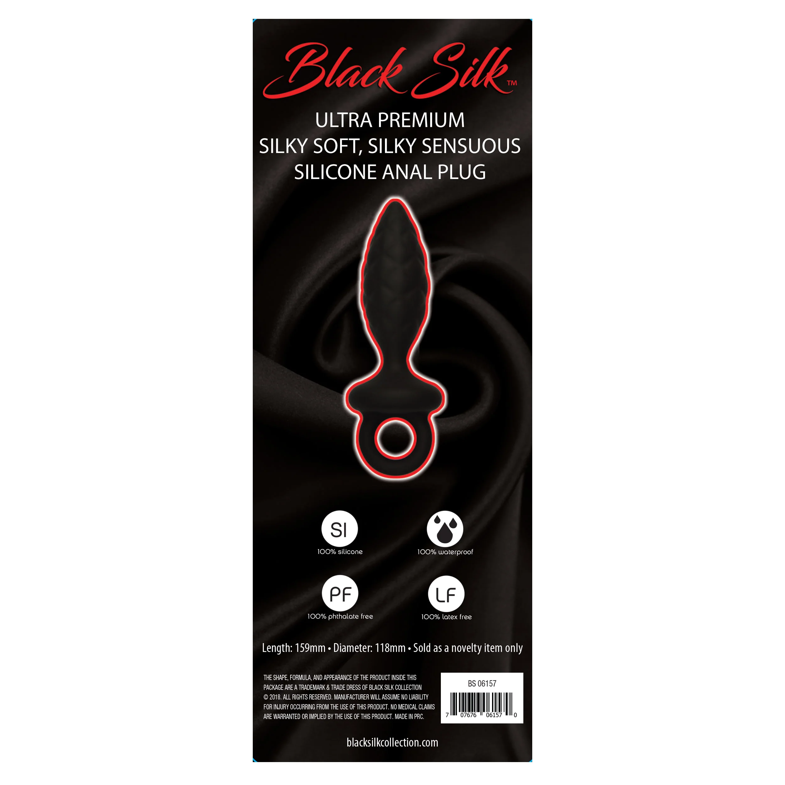 Black Silk Large Anal Plug