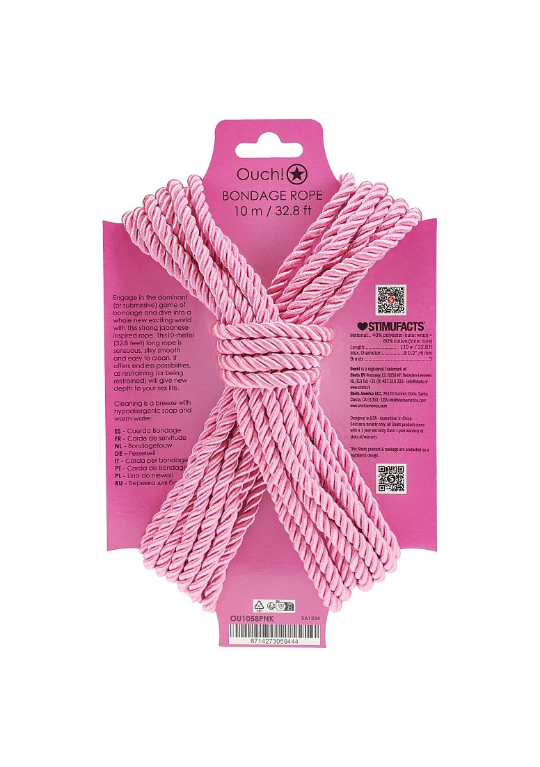 Silky Pink Bondage Rope - 10 Meters