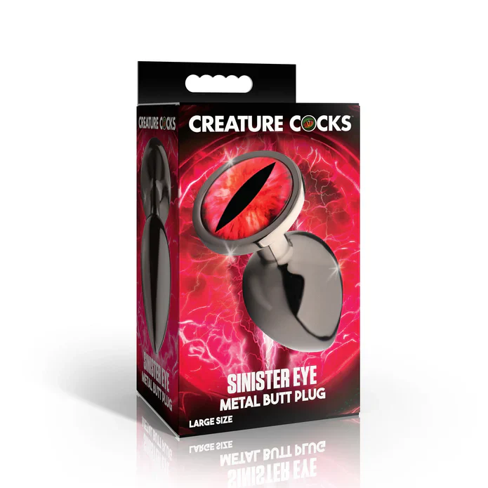 Sinister Eye Red Eye Metal Butt Plug - Large by Creature Cocks