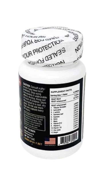 Beast Male Sexual Enhancement Supplement - 6 Pill Bottle